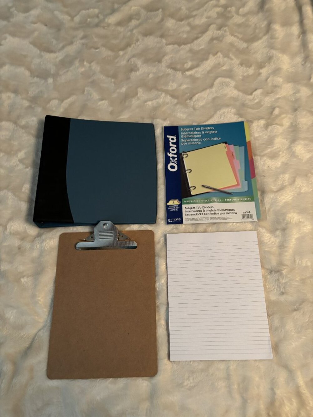 School Supplies Wilson Jones 1.5” Binder Oxford Dividers Clipboard Paper Pad
